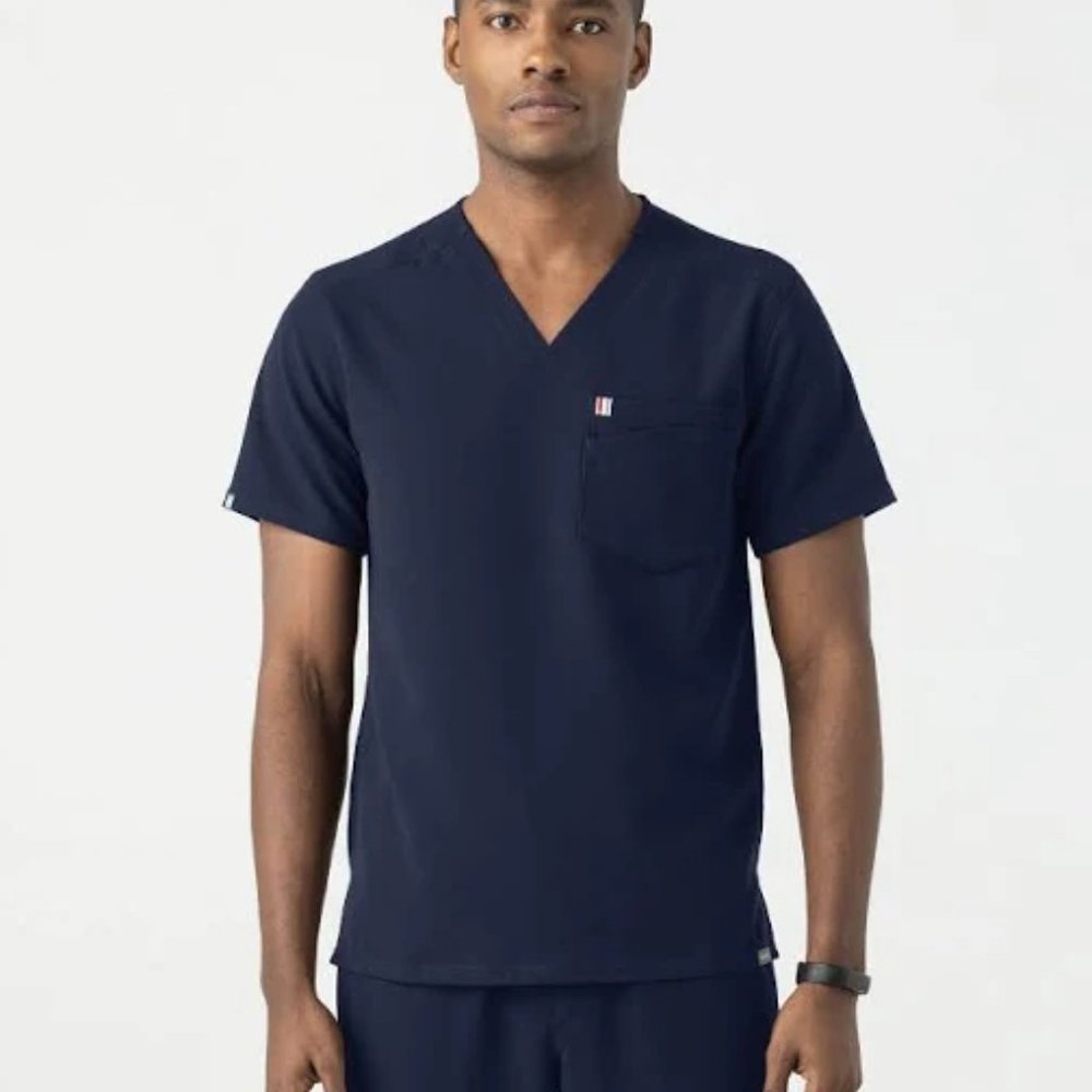 NWT Mediclo Men's FYSEL® Crevan‎ ‎ Essential Scrub Top in Navy Size XL